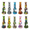 Onbreekbare Siliconen Waterpijpen Water Transfer Printing Cartoon Schedel Siliconen Shisha Siliconen-Water Bongs Beker Roken Waterpijp Water-rook-buis Gift ZL1103