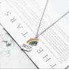 Trendy Enamel Silver Plated Rainbow Best Friends Friendship Necklace Friend Kids Jewelry Gift Wholesale Price