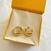 Womens Premium Gold Designer Stud Earring Brand Letter Design Earrings Fashion Jewelry