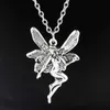 Ожерелье с феей-лягушкой и ангелом для женщин, старинное серебряное цветное модное колье-цепочка с животными, ювелирные изделия для девочек, подарки