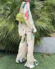 Tenues de pantalons deux pièces pour femmes Graffiti Tie Dye Gradient Imprimer Survêtements Femmes O Cou Pulls À Manches Longues SurvêtementsFemmes
