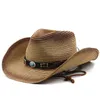 Summer Cowboy Straw Hat Ladies Classic Jazz Top Cap Men Retro Sun Breattable Panama Hat Seaside Gentleman Beach Hats