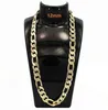 14k Yellow Solid Fine Gold GF Figaro Link Chain 24" Inch x 12MM Thick Hip Hop Necklace Men's