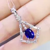 Медальоны на ювелирные изделия Blue Sapphire Collece Pendant 1.6ct Gemstone 925 Серебряное серебро Fine T2052916