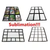 Blank Sublimation Blanket 승화 9 및 15 정사각형 그리드 체크 무늬 패널 플란넬 담요 열 전송 따뜻한 커버 크리스마스 선물