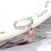 Cluster Rings Arrival 925 Sterling Silver Small Ball Pendant For Women Jewelry Fashion Open Adjustable Finger Ring