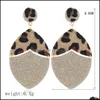 Dangle Chandelier Earrings Jewelry Classic Glitter Leather Oval Drop Statement For Women Gold Tone Leopard Cheetah Geometric Delivery 2021