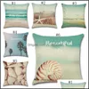 Federa per cuscino Forniture per biancheria da letto Tessili per la casa Cuscino da giardino Ll Ers Ocean Beach Decorativo Tema Hawaii Tiro Pillo Dhbvl