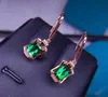 Dangle Chandelier Fine Jewelry 18K Or Rose 100% Naturel 3.2ct Vert Tourmaline Pierres Précieuses Brésil Origine Boucles D'oreilles Pour Les FemmesDangle