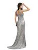 2022 Shinny Glitter Sequined Mermaid Bridesmaid Dresses Backless Split Long Evening Party Prom Gowns Custom Made BM3111-3114