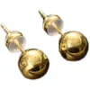 Metal Glossy Gold Silver Ball Stud Earrings Minimalist Style Simple Versatile Fashion Gift Accessories