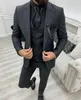 2022 CLASSY Black Wedding Tuxedos Groom Wear Mens Suits Slim Fit Peaked Lapel Prom Bestman Groomsmen Blazer Designs 3 Piece Set Jacket Vest and Pants Custom Made Made
