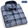 Chemises décontractées pour hommes Aramy Camisa Chemise à carreaux en coton pour hommes Poche à manches longues Coupe standard Chemise confortable pour hommes