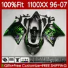 Ciało formy wtryskowej dla Honda Blackbird CBR 1100 Green Flames CBR1100 XX CC 1100xx 96-07 114NO.70 CBR1100XX 96 97 98 99 00 01 1100cc 2002 2003 2004 2005 2006 2007 Owalnia