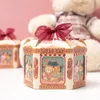 Presentförpackning 10/30/50st Carousel Wedding Candy Box Cute Bear Mönster Pappersförpackning för gåvor Castle med Ribbon Paty Home DecorationsGift