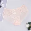 Plus Size S-XL Moda di alta qualità Mutandine da donna Biancheria intima trasparente Donna Pizzo Panty Bow Slip seducenti Lingerie sexy 220425