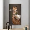 キリンのポスター動物の写真キャンバスの壁の絵画壁アートリビングルームの家の装飾鹿のポスタープリント