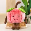 Neu Kommen Nette Cartoon Ausdruck Obst Wassermelone Kirsche Kissen Plüsch Spielzeug Kreative Puppe Kinder Puppe Geburtstag Geschenk