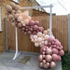 Doubled Dust Pink Boho Wedding Engagement Decoration Chrome Rose Gold Nude Balloons Garland Ballon Arch Global Birthday Decor 220609
