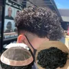 # 1b 20mm Curly super durable Mono Toupee Toupée Système de cheveux Hommes Criche 360 ​​Vague Unité mâle Cheveux humains Remplacement respirant pour l'homme