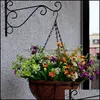 Other Home Decor Garden 2X Heavy Duty Metal Hanging Basket Brackets Plant Hanger Hook Wall Drop Delivery 2021 Mwejy
