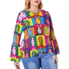 Women's Plus Size T-Shirt Colorful Art Readers Assemble Pretty Ruffled T Shirts Women Classic Tee Shirt Print Clothes GiftWomen's Women'sWom