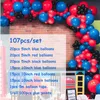 107pcs Red Blue Latex Arch Kit Garland Balloon Baby Boy Girl First Birthday Party Decorations Kids Toys Baby Shower Supplies 220527