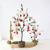 Decorative Flowers & Wreaths High Quality Artificial Pomegranate Fruit Tree Potted Home Living Room Wedding Christmas Decoration Simulation