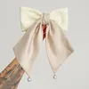 Böhmen Bow Ribbon Hair Clips Women's Fashion Pearl Spring Clip One Word Clip Summer Ponytail Hair Accessories smycken