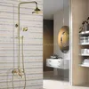 Bathrows Softs Gold Polished Taucets Set Brass Rainfall Mixer Tap Swivel Toup Spout Faucet KGF357Bathroom