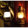 Hanger lampen draagbare led vintage camping lantaarn vlam lamp batterij aangedreven dubbele modus knop schakelaar outdoor tuin decoratiependant lampspe