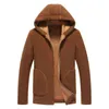 Winter New Men Suede Jacket Artificial Leather Grain Fleece Double Sided Wearone Piece Fur Jacket Business casual Hooded Jackets L220801