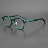 Light jelly green hand-made plate hexagonal model literary and artistic youth myopia glasses frame trendy man