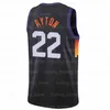 Devin Booker Jersey 2022 2023 Chris Paul Basketball Jerseys 3 1 Deandre Ayton Phoenixs Sun Steve Nash 34 13 Charles Barkley 22 23 Men Retro shirt Black Purple White Mesh