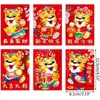 Embrulhado de presente 6 peças envelopes vermelhos bolsos de desenho animado tigre ano de sorte moneygift