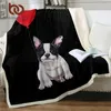 BeddingOutlet Bulldog francese Sherpa Coperta Cute Puppy Furry Red Balloon Throw Cartoon Dog Copriletto peluche Koce Y200417