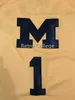 Xflsp # 1 Jamal Crawford Michigan Wolverines College Maillot de basket-ball cousu personnalisé avec n'importe quel nom et numéro