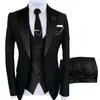 Classic Fit Groom Tuxedos Groom Костюмы свадебные люди мужские костюмы Groomsman Blazer Куртка брюки жилет пальто вечеринки