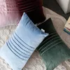 Cushion/Decorative Pillow Rectangle Suede Cushion Cover Stripe Solid Color Pillowcases Soft Home Decoration Household For Living Room Kissen