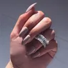 Vecalon Eternity Pierścień 925 Sterling Silver Full Diamonds CZ zaręczynowe Pierścienie weselne dla kobiet biżuteria 235f