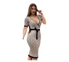 Womens Dress 2023GG new Spring short Sleeve Party A-Line Dress Ladies Sexy V-neck Mini Dresses hot