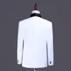 Męski butikowy pojedynczy przycisk Black Collar Suit Spodnie 2 Sztuk Zestaw / Mężczyzna Slim Professional Blazers Kurtka Płaszcz spodnie 220409