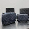 Niki Medium Chain Vintage rinkled Leather Bag Handbag Designer Leather Shourdeld Crossbodyバッグ女性256J