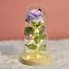 Decorative Flowers & Wreaths Galaxy Rose In Glass Dome Flashing Christmas Valentines Mother's Day Gilr Wedding Decoration Gifts DropDeco