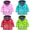 New Boys Girls Rain Jacket Autumn Spring Toddler Hooded Flower Pattern Waterproof Raincoat Children Casual Runaway Kids Clothes J220718