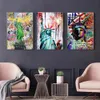 抽象的な自由の女神キャンバス絵画落書きポスターやプリント壁アート画像リビングルームの家の装飾 Cuadro