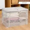 Kleidung Kleiderschrank Lagerung Wasserdichte Box Transparent Haushalt Schlafsaal Kleidung Quilt Falten Mit Stahl FrameClothing