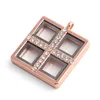 Pendant Necklaces 1Pc Design Crystal Square Window Floating Relicario Po Locket For Women Living Collares Jewelry MakingPendant