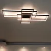 Étude LED à l'arrivée LED Nouveau lustre moderne Living Black / White Room Bedroom aluminium pour le plafond xufhl