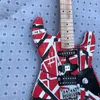 Edward Eddie Van Halen Heavy Relic Red Franken Electric Guitar Black White Stripes ST Shape Maple Neck Floyd Rose Tremolo no logo